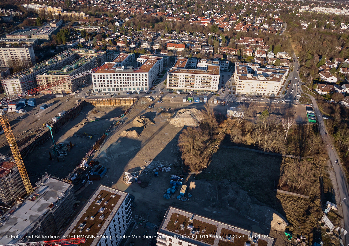 07.01.2023 - Baustelle zum Alexisquartier und Pandion Verde in Neuperlach 07.01.2023 - Baustelle zum Alexisquartier und Pandion Verde in Neuperlach